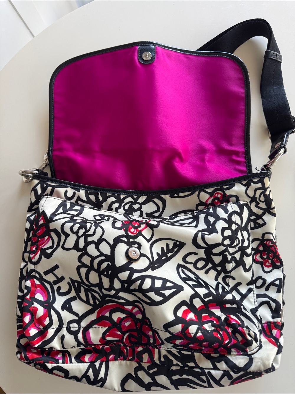 Coach Kyra Poppy Daisy Floral Graffiti Messenger Bag - Picture 4 of 16